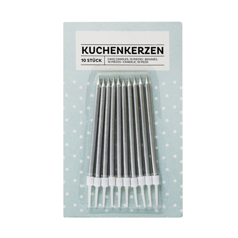 Zilveren lange kaarsen