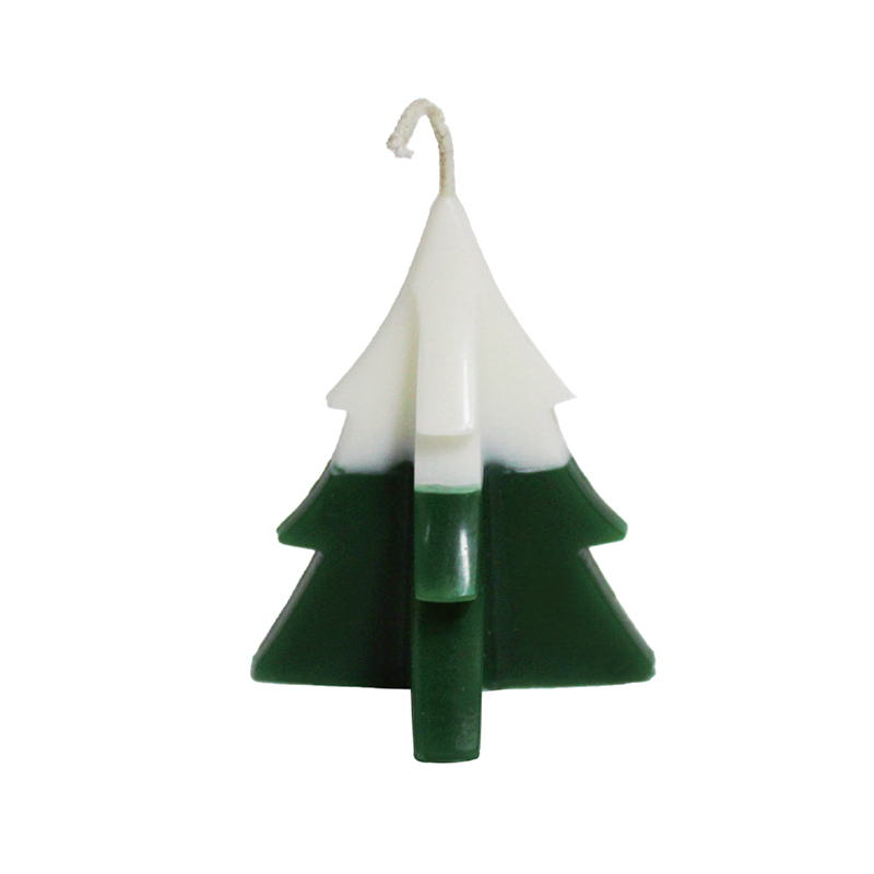 Witte en groene kerstboomkaarsen
